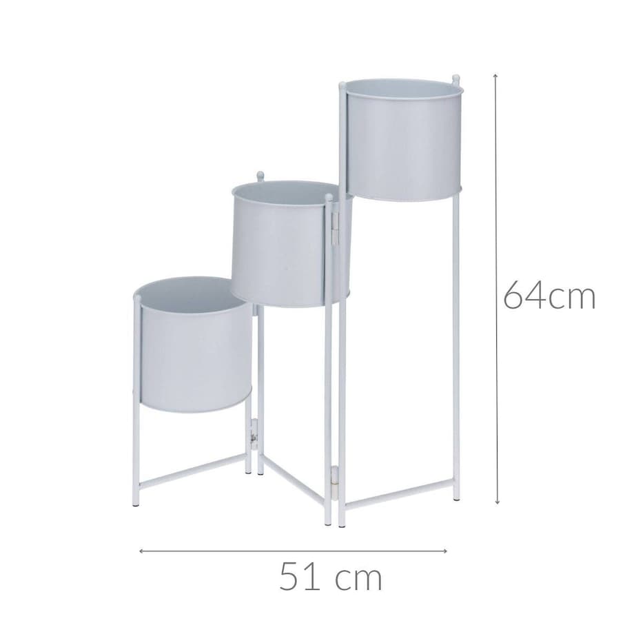 Stojak na kwiaty na trzy doniczki, metalowy, 64 cm