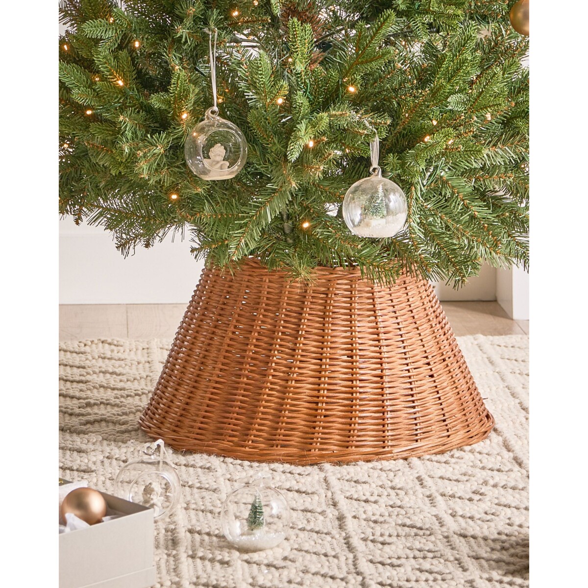 Osłonka pod choinkę FLOCON Rattan Naturalny 47 cm