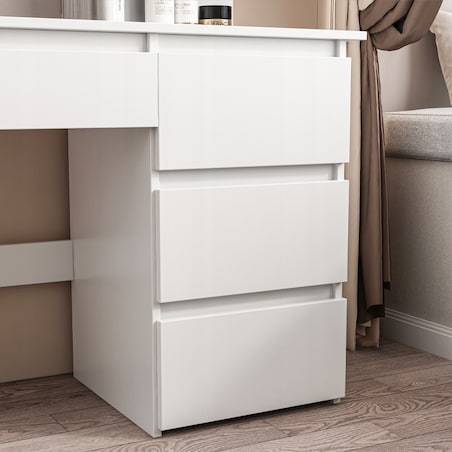 Toaletka do makijażu wizażu kosmetyczna z lustrem led nowoczesna loft 90 cm