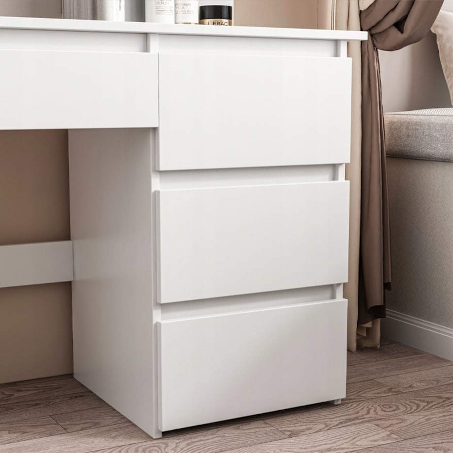 Toaletka do makijażu wizażu kosmetyczna z lustrem led nowoczesna loft 90 cm