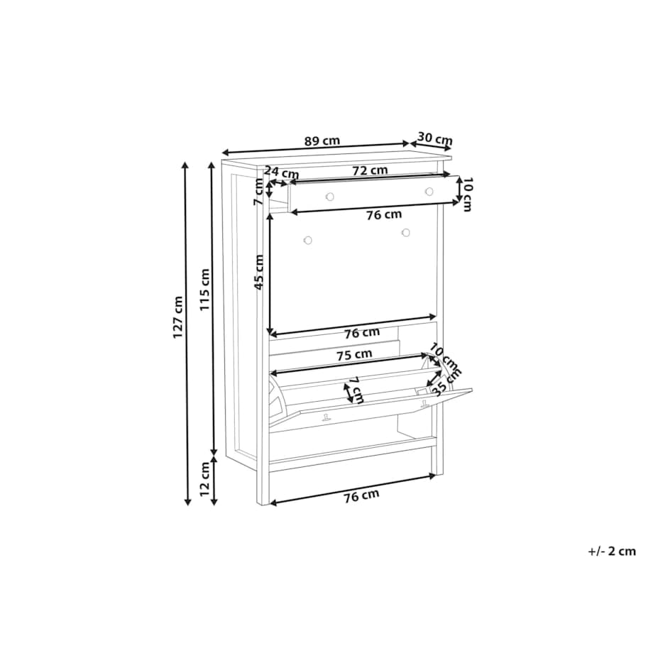 Szafka na buty 2 przegrody biała GIBSON
