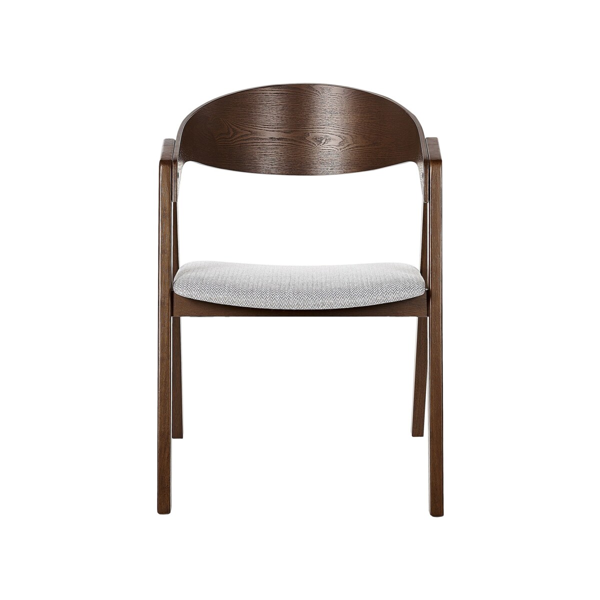 Zestaw 2 krzeseł do jadalni ciemne drewno z szarym YUBA