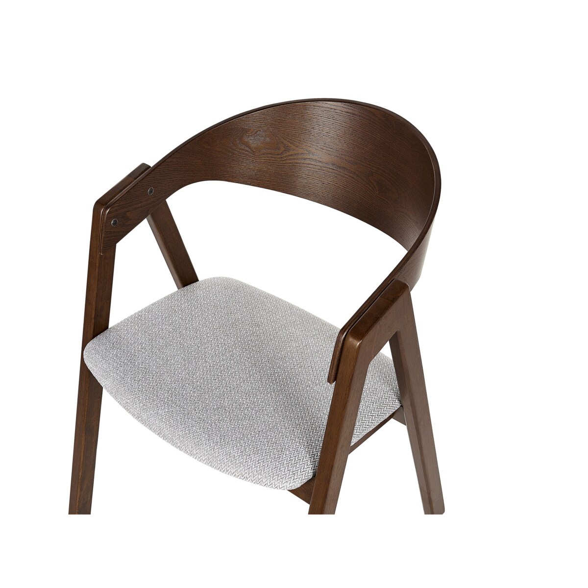 Zestaw 2 krzeseł do jadalni ciemne drewno z szarym YUBA