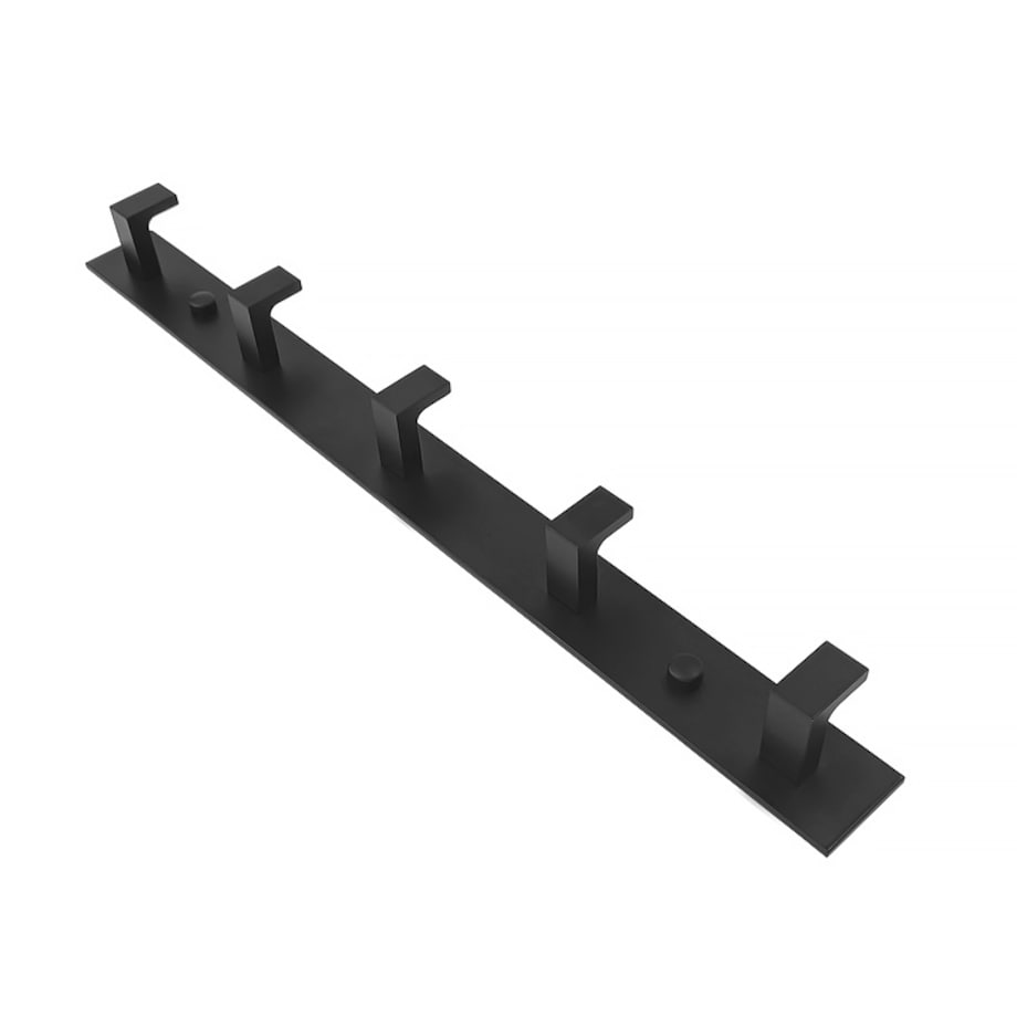 Wieszak Ścienny Na Ręczniki 5 Haków, Czarny