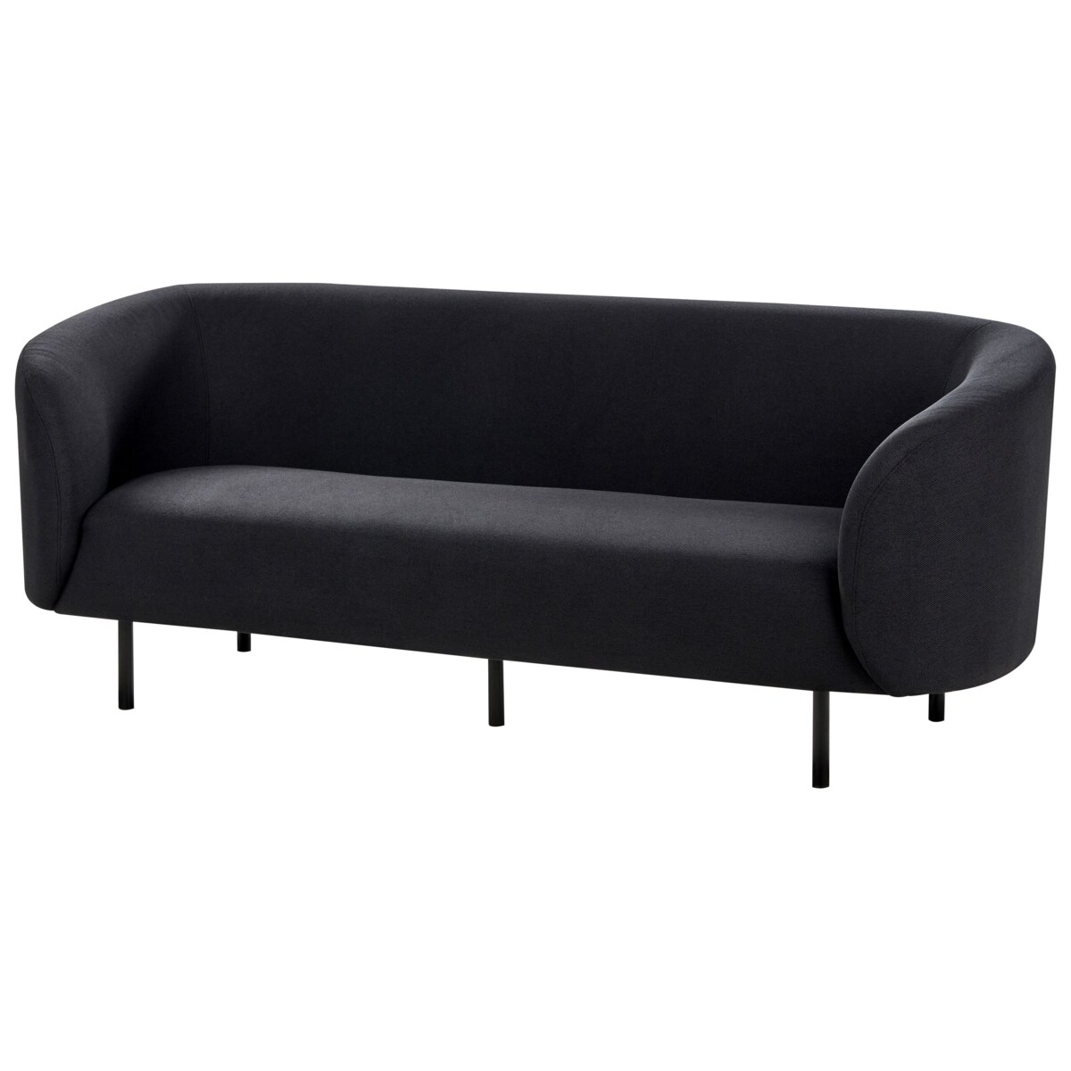 Sofa trzyosobowa tapicerowana czarna LOEN