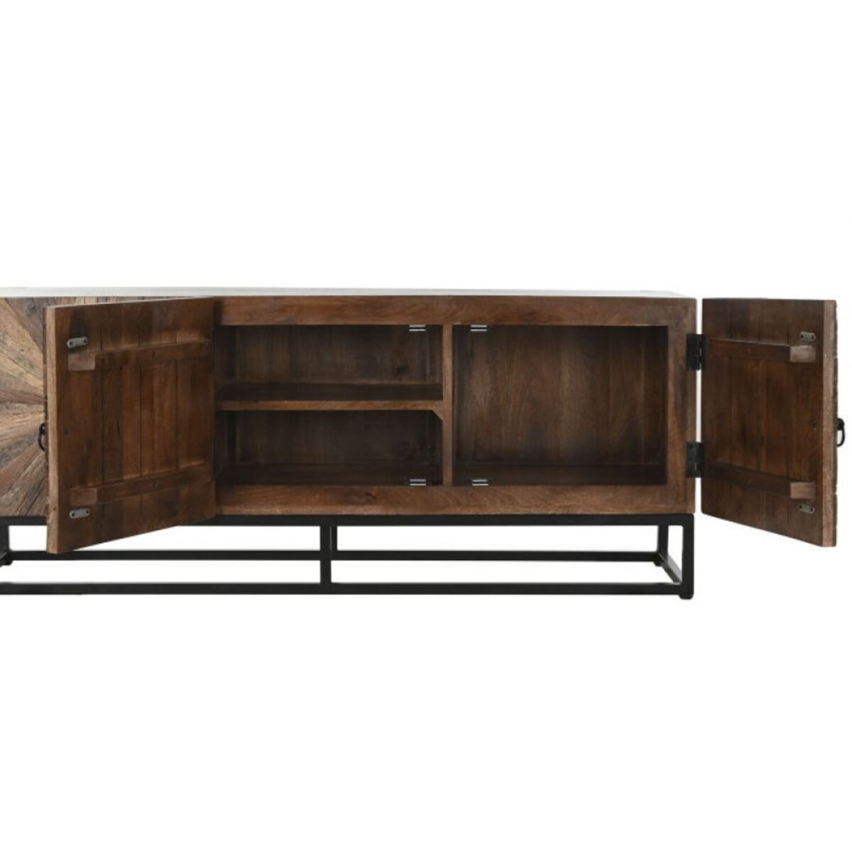 Komoda RTV z 3 drzwiczkami, metal, drewno 55x135x40 cm ROOTS