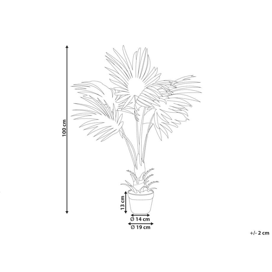 Sztuczna roślina doniczkowa 100 cm FAN PALM