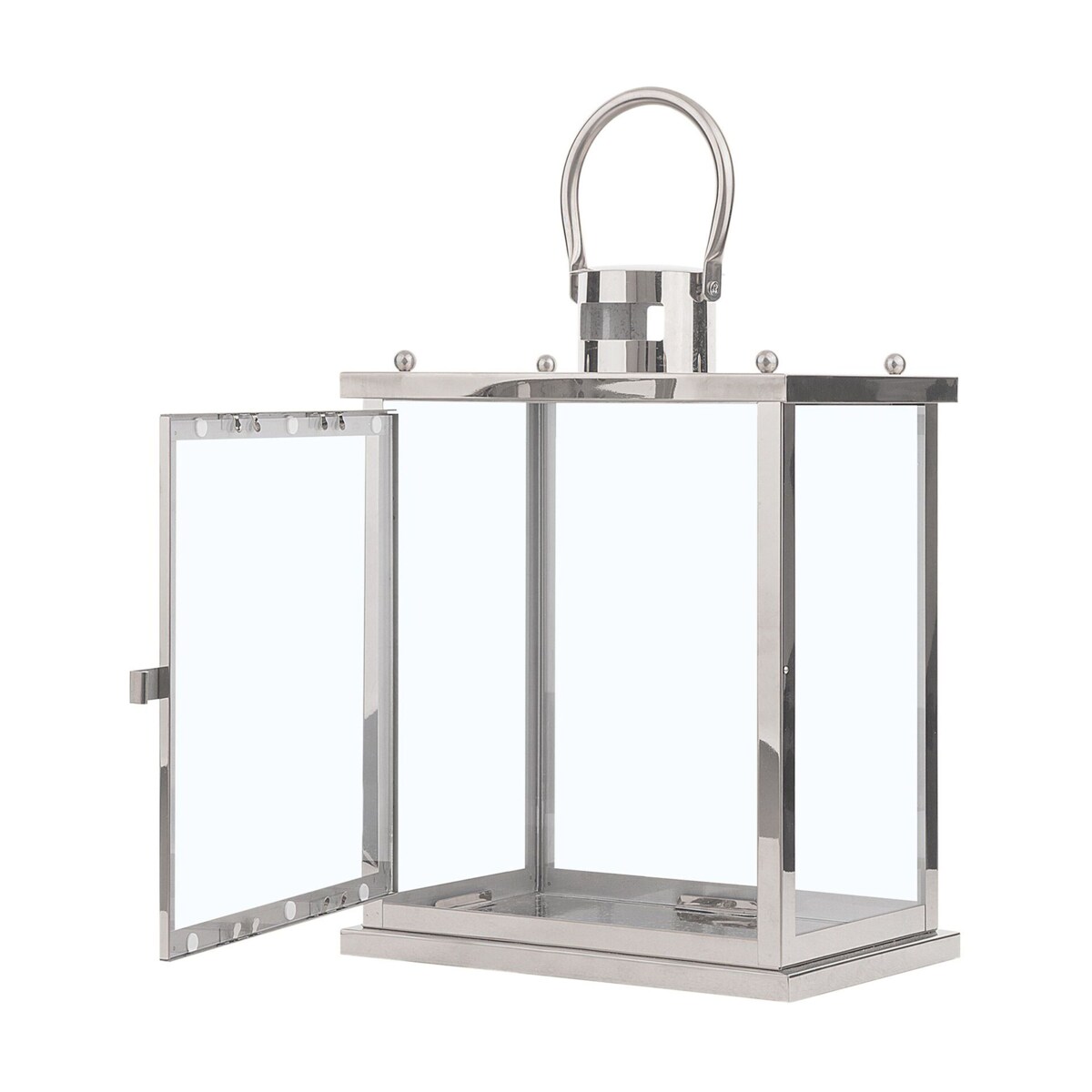 Lampion stalowy 39 cm srebrny TENERIFE