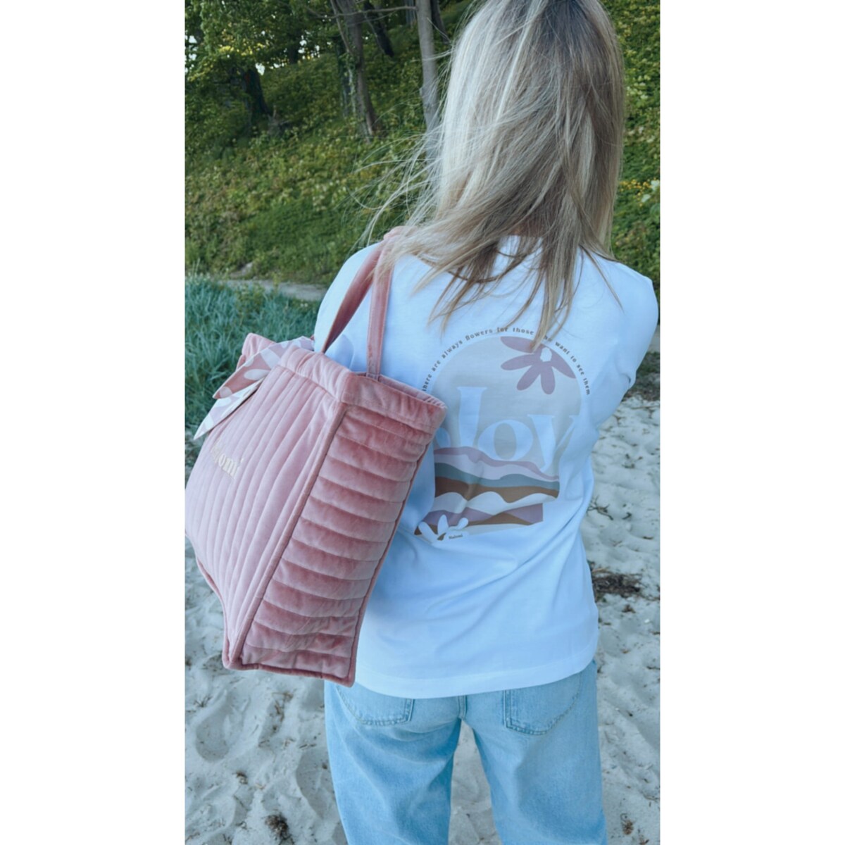 Pikowana torba do wózka Blush Rose