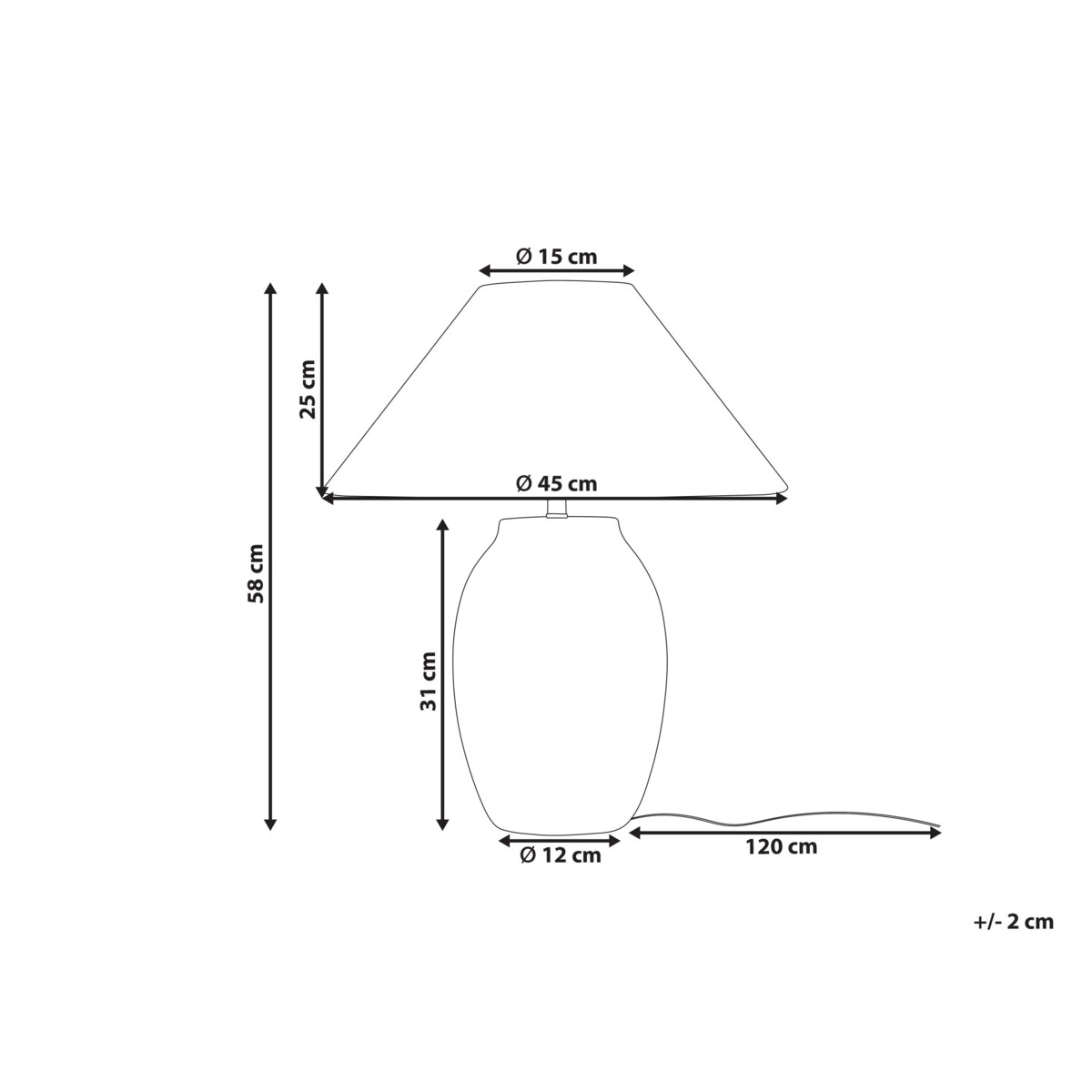 Lampa stołowa ceramiczna szara GRALIWDO