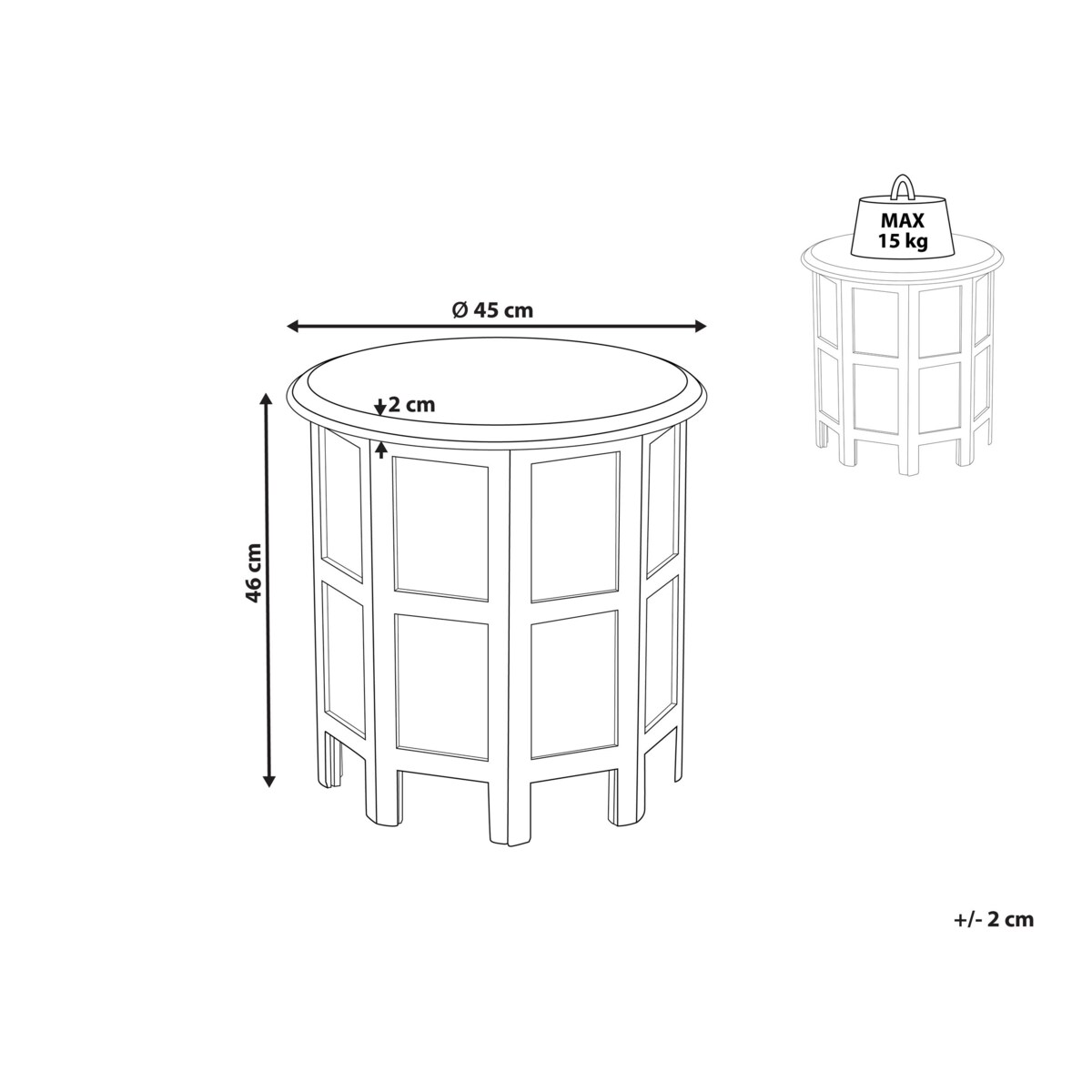 Stolik pomocniczy BORAI Drewno mango Błękitny