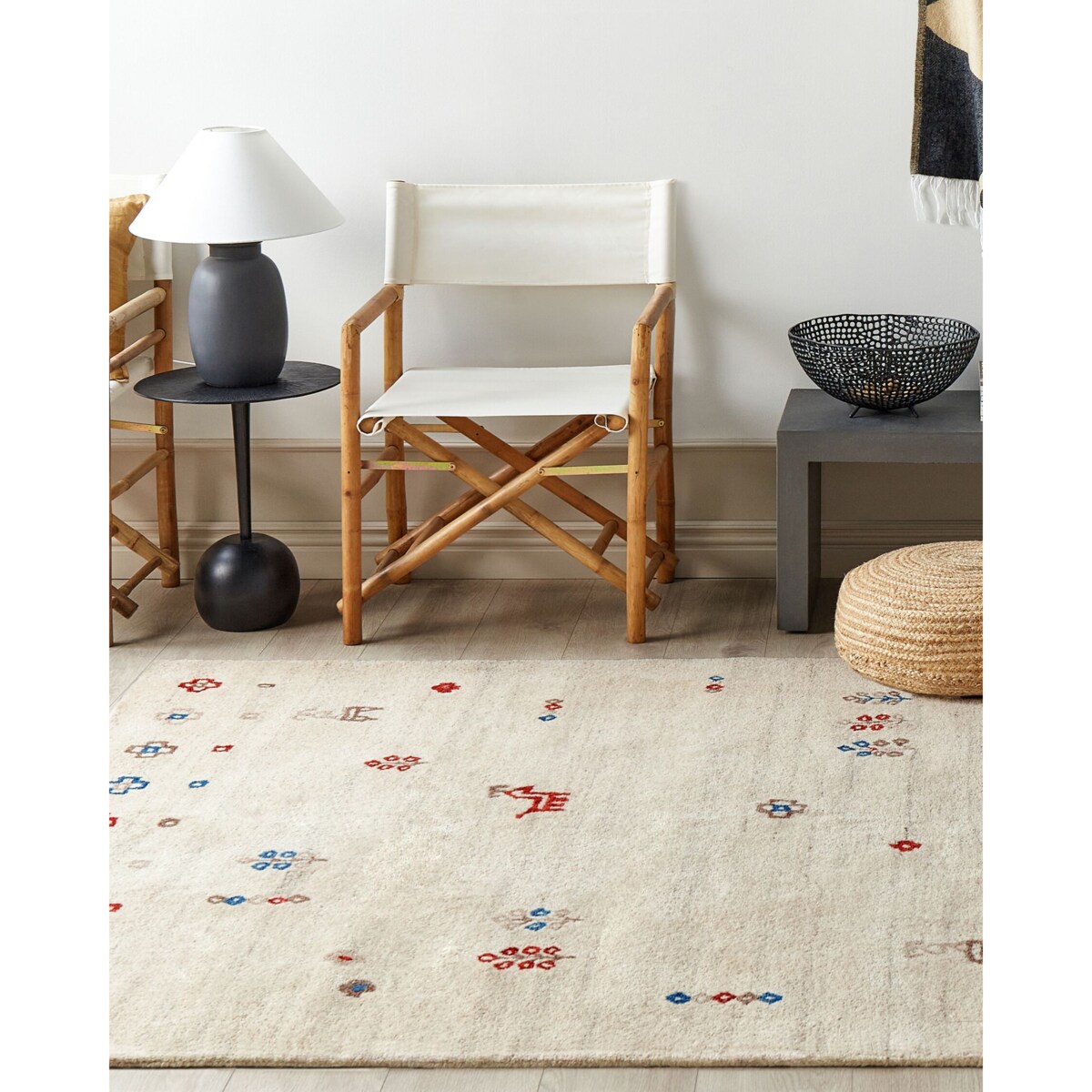 Dywan SULUCA Beżowy 160 x 230 cm Wełna Gabbeh