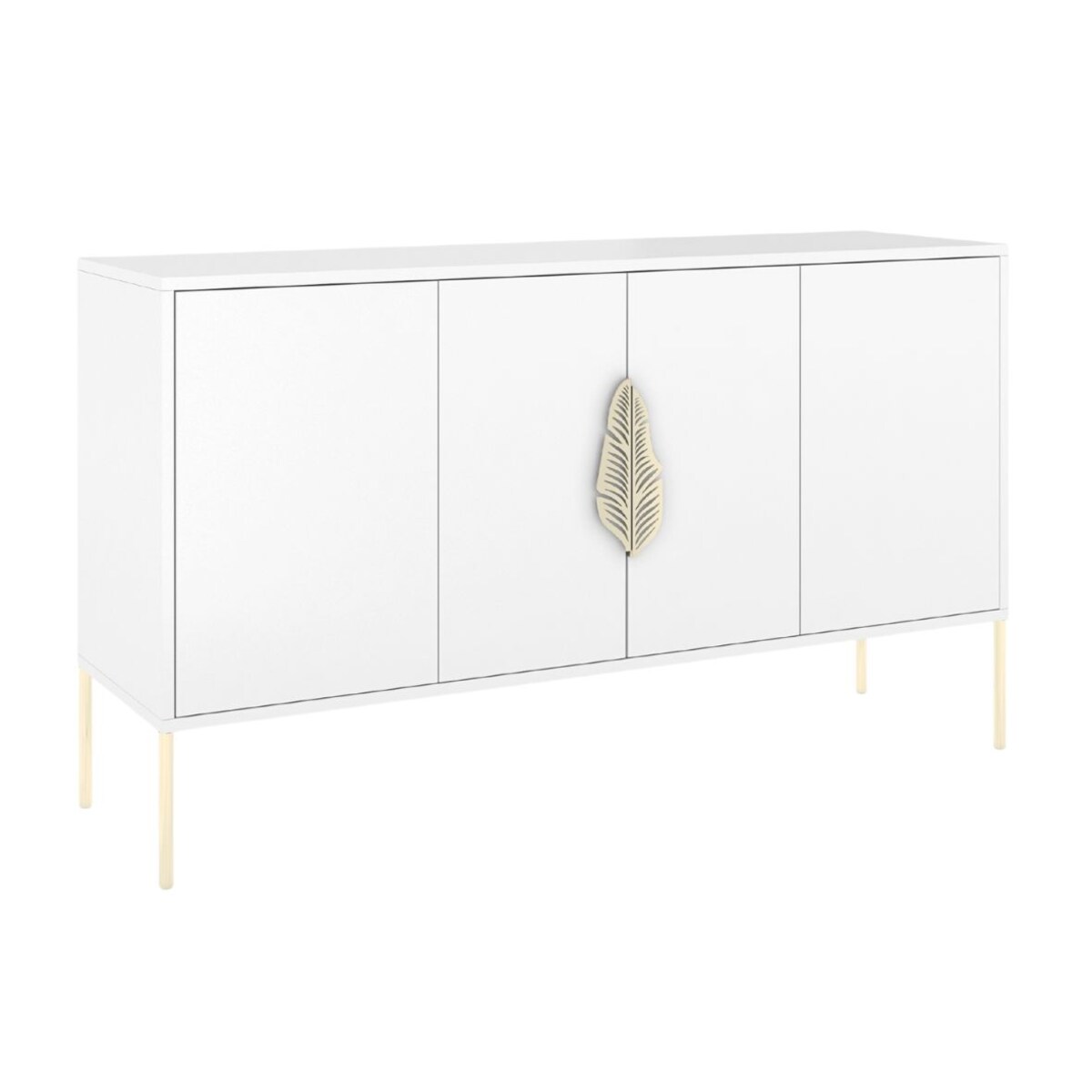 Biała komoda Skandica MERLIN ze złotymi dodatkami