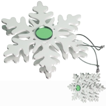 Ozdoby bożonarodzeniowe Śnieżynki zielone 6szt.