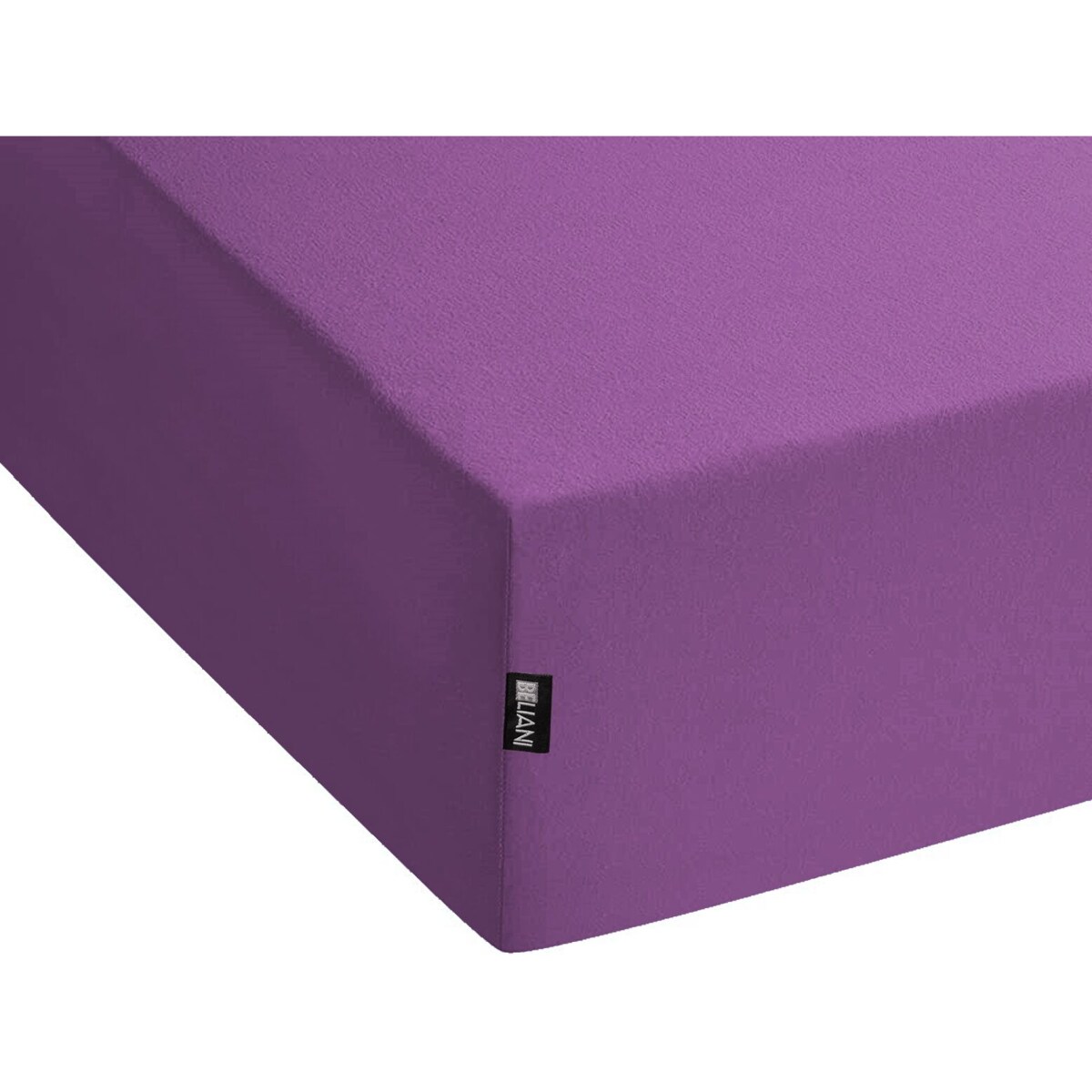 Bawełniane prześcieradło z gumką 160 x 200 cm fioletowe JANBU