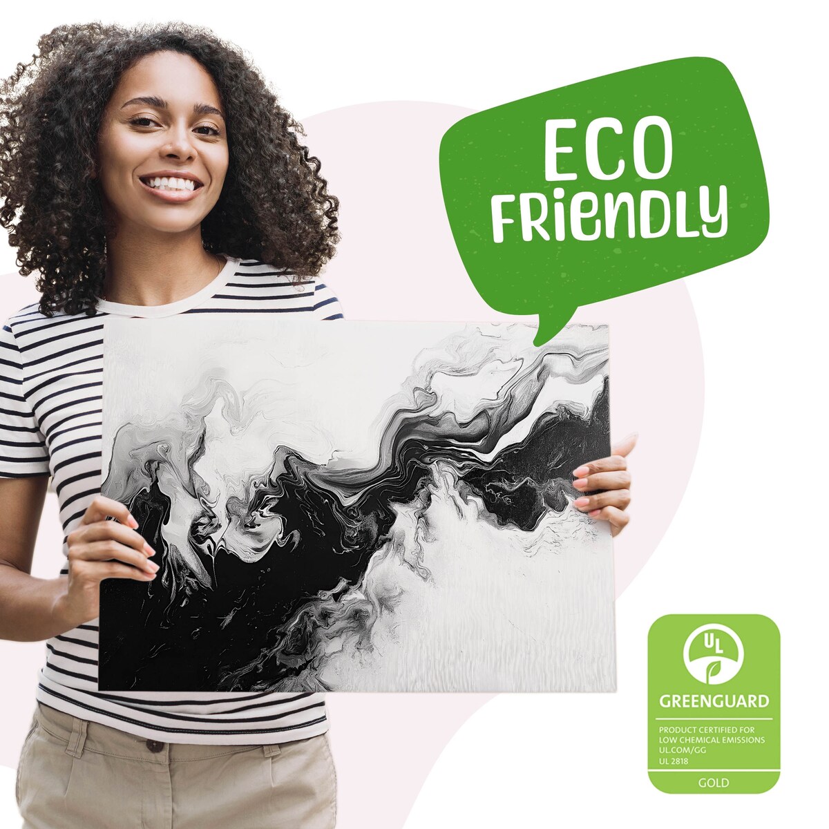 Obraz Do Sypialni Czarno-Biały Marmur Abstrakcja Nowoczesny Styl 120x80cm