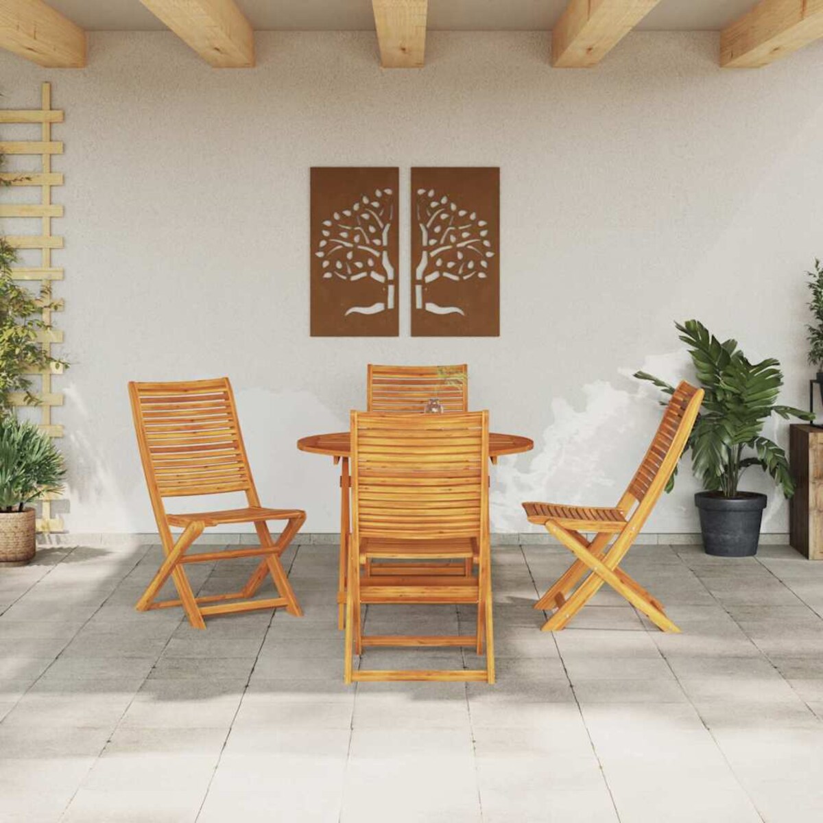 vidaXL Zestaw do jadalni w ogrodzie 5 pcs Brązowy lite drewno akacjowe