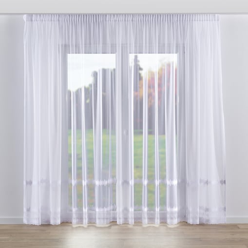 Firana na taśmie 300x245 biały ze wzorem