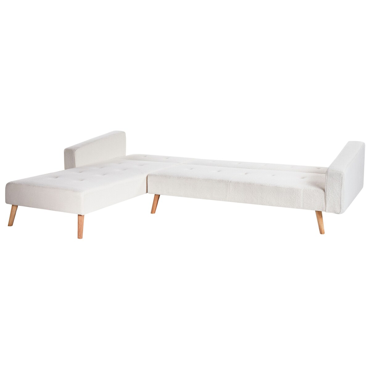 Sofa narożna VADSO Boucle Złamana biel dla 4 osób Prawostronny