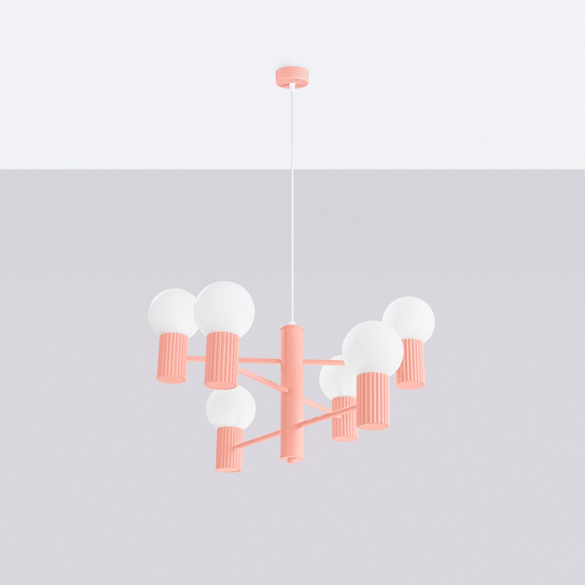 Żyrandol HALO 6 brzoskwiniowy