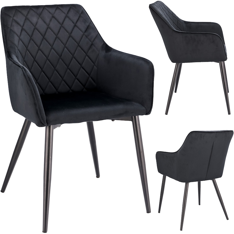 Krzesło welurowe tapicerowane APIS czarne