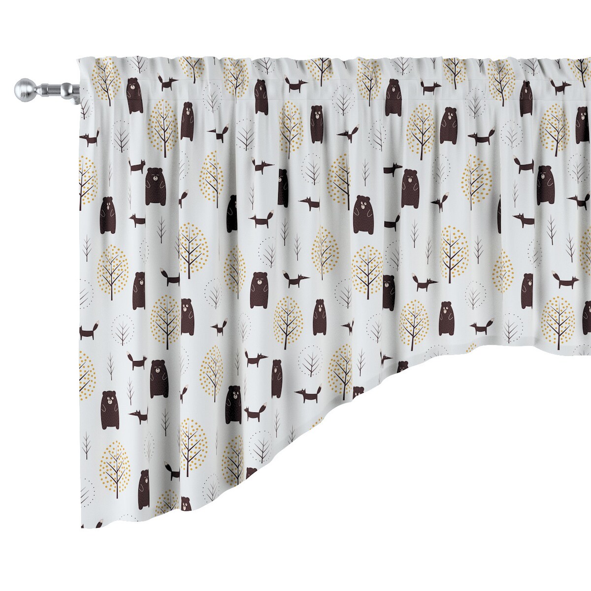 Lambrekin łuk 200x75 ecru-brązowy