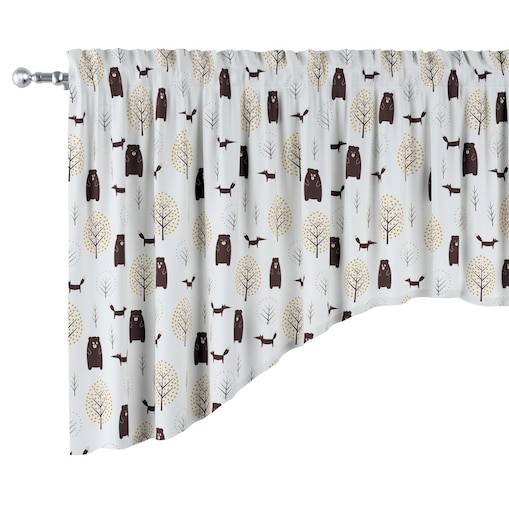 Lambrekin łuk 200x75 ecru-brązowy