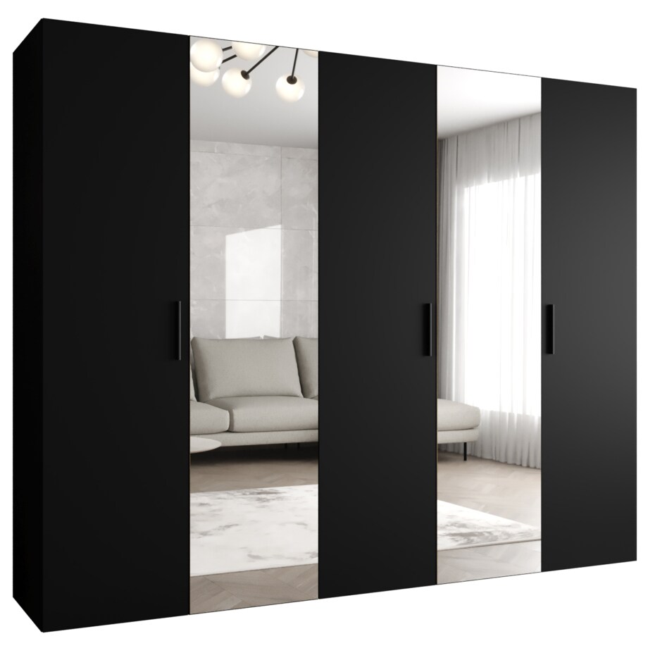Szafa uchylna otwierana BARI 2 250 wys. 202 cm Czarny + u. Czarny