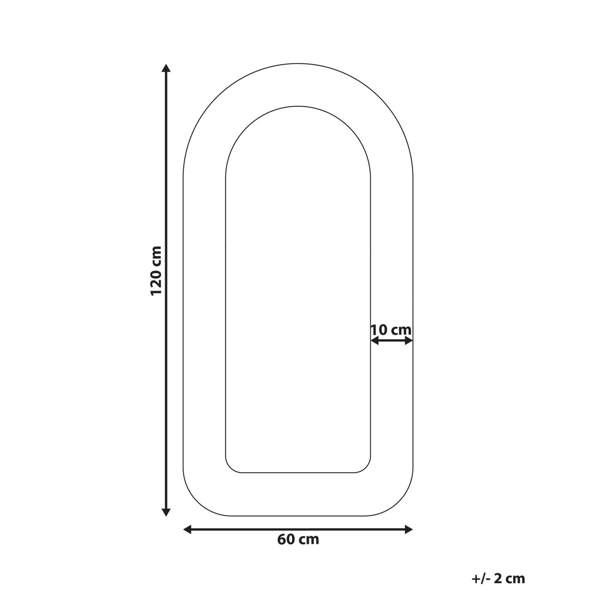 Lustro ścienne boucle 60 x 120 cm beżowoszare CERVON