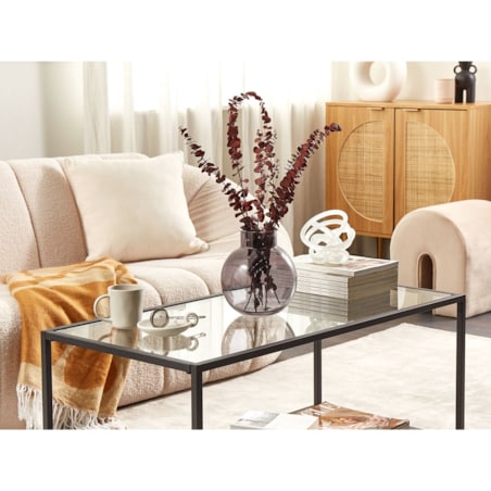 Wazon na kwiaty szklany 22 cm szary POLYDROSOS