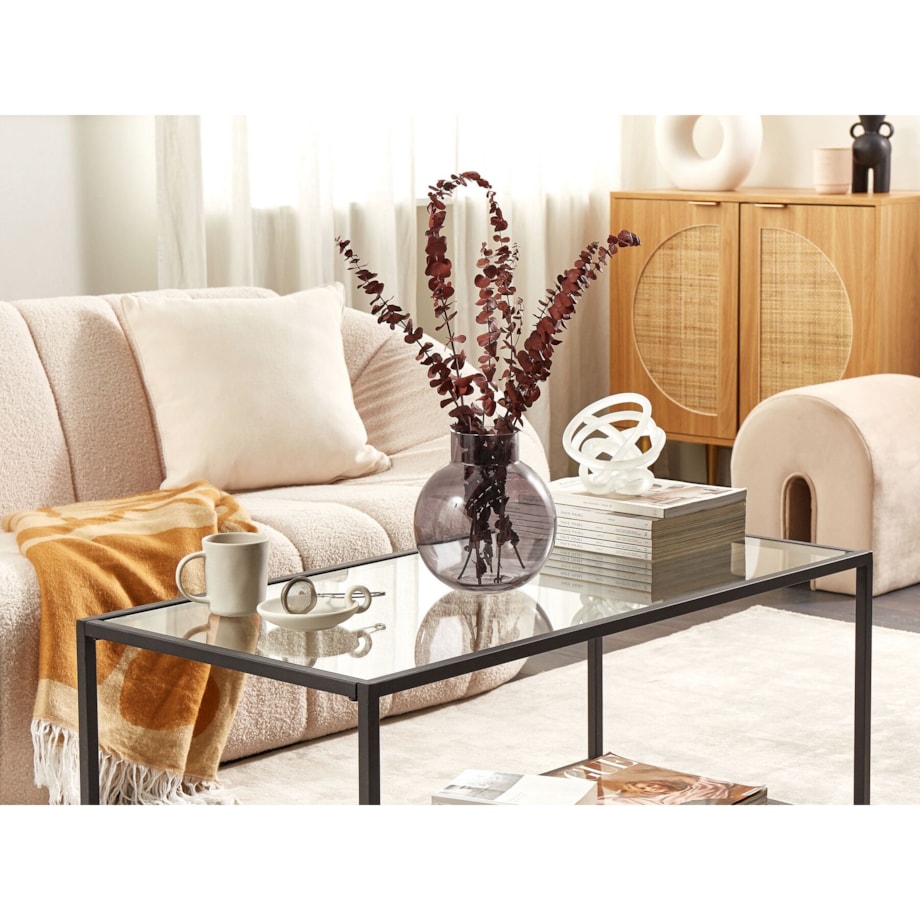 Wazon na kwiaty szklany 22 cm szary POLYDROSOS