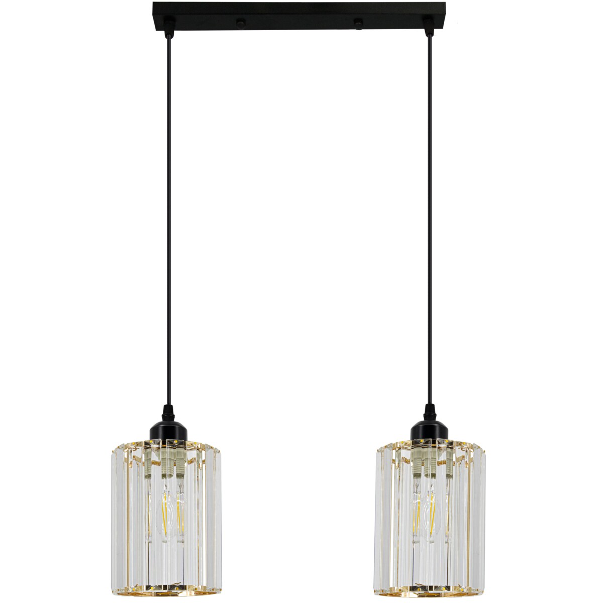 Szklana lampa wisząca 6782/2 BL TR do jadalni czarna