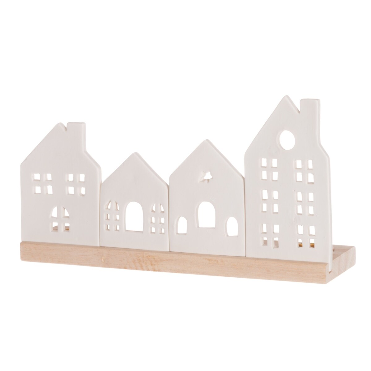 Porcelanowa podstawka pod świeczki miasteczko, 30 x 8 x 16 cm