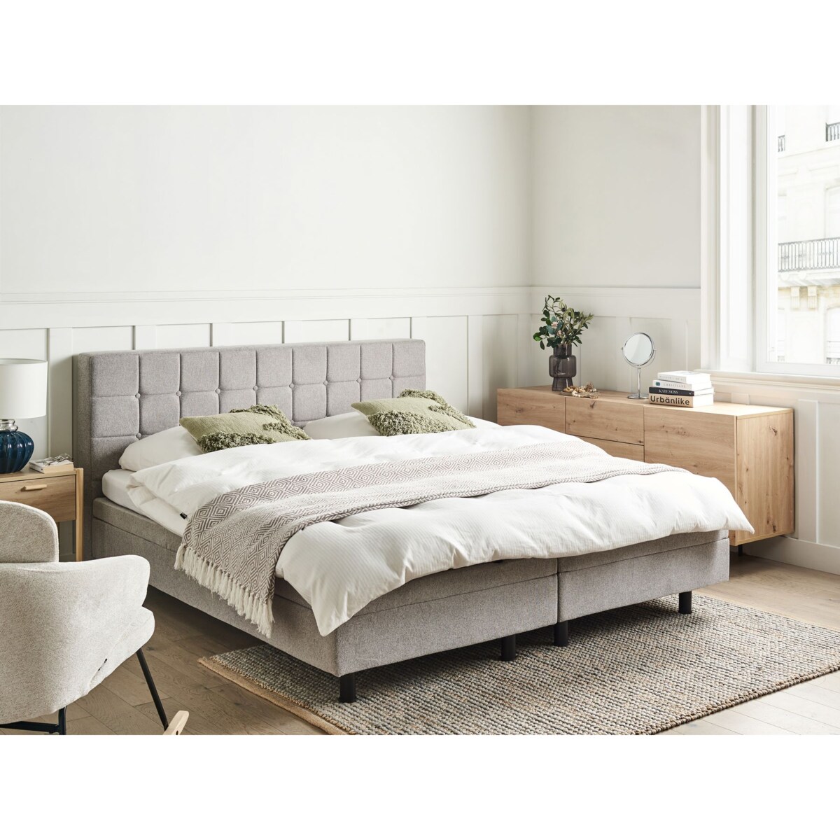 Łóżko regulowane DUKE 180 x 200 cm Jasnoszary