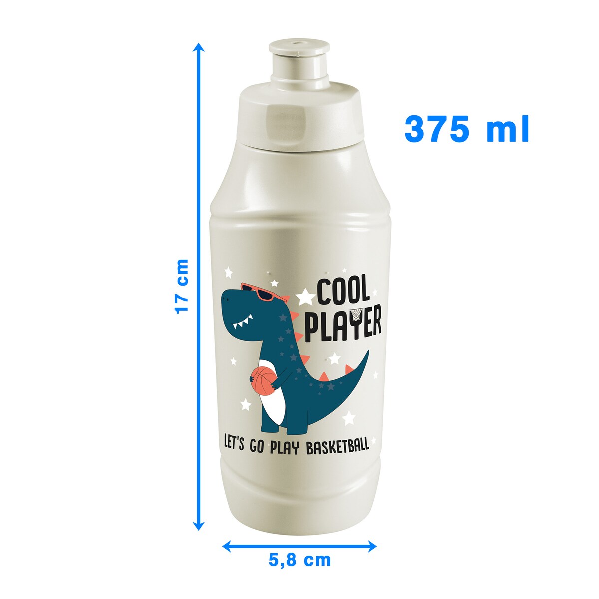 Bidon Dla Dzieci Butelka Na Wodę 375 Ml Dino Beżowy