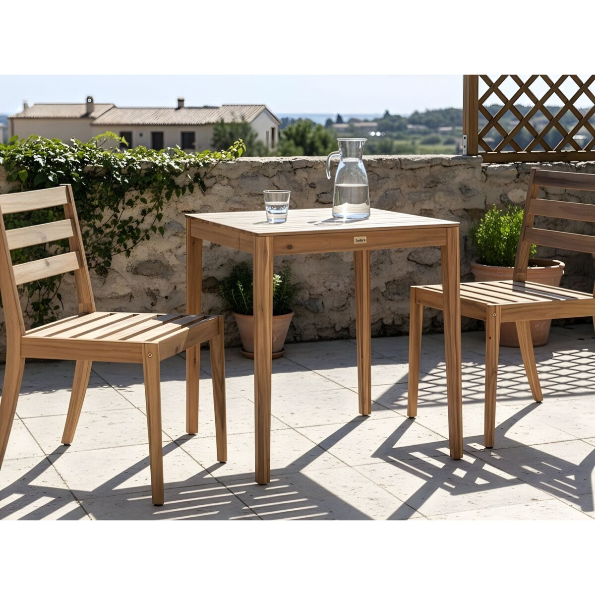 Zestaw mebli balkonowych CHIOGGIA Certyfikowane drewno akacjowe Jasnobrązowy