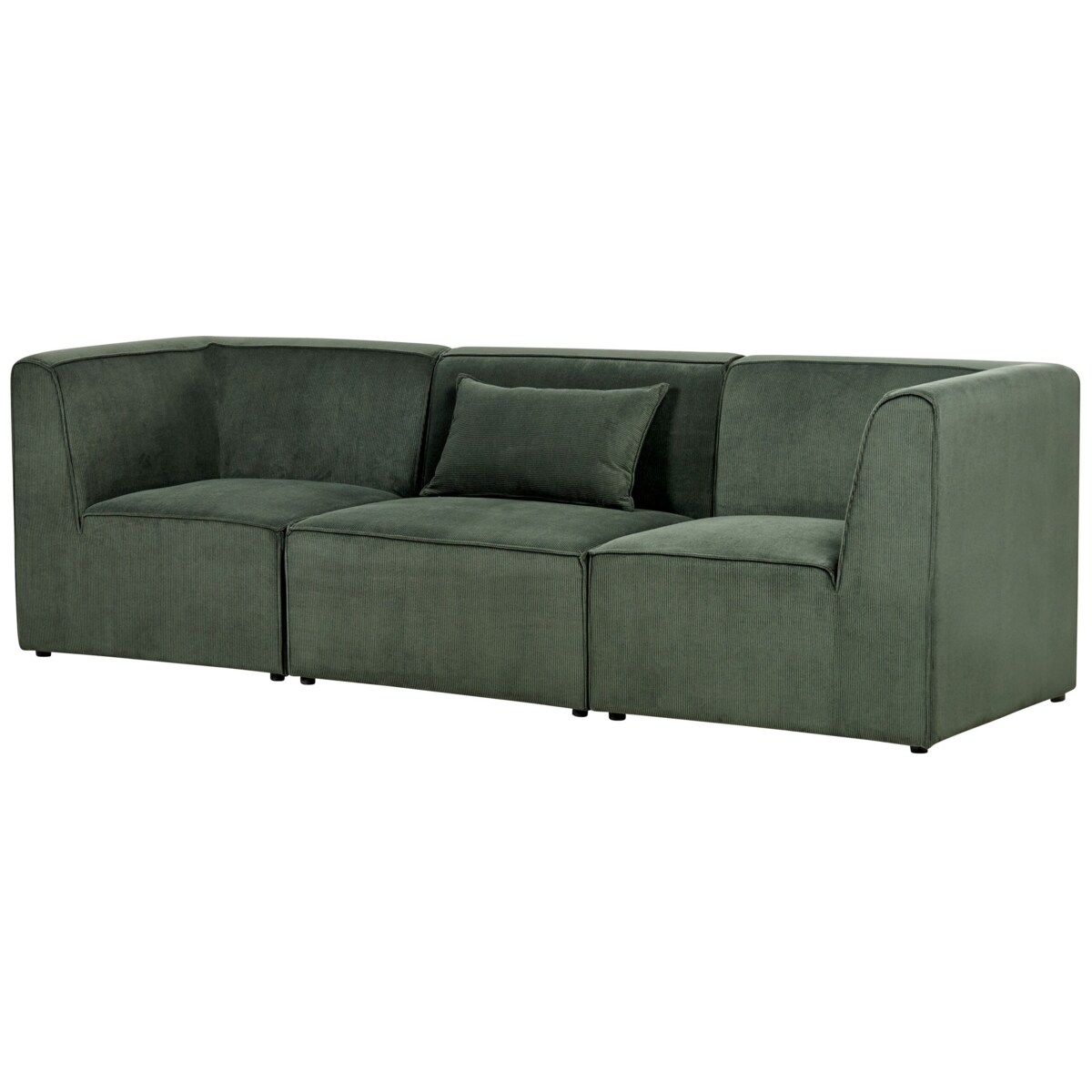 Sofa modułowa dla 3 osób LEMVIG Sztruks Ciemnozielony
