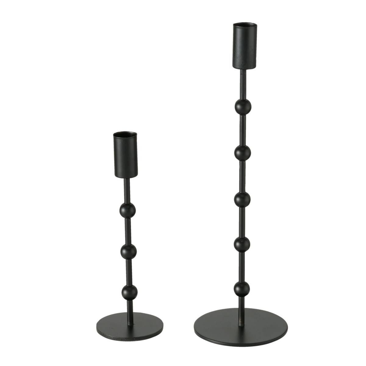 Metalowy świecznik Kimberly, 2 sztuki, kolor czarny