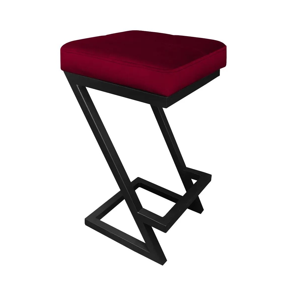 Hoker niski ZAZU VELVET bordowy