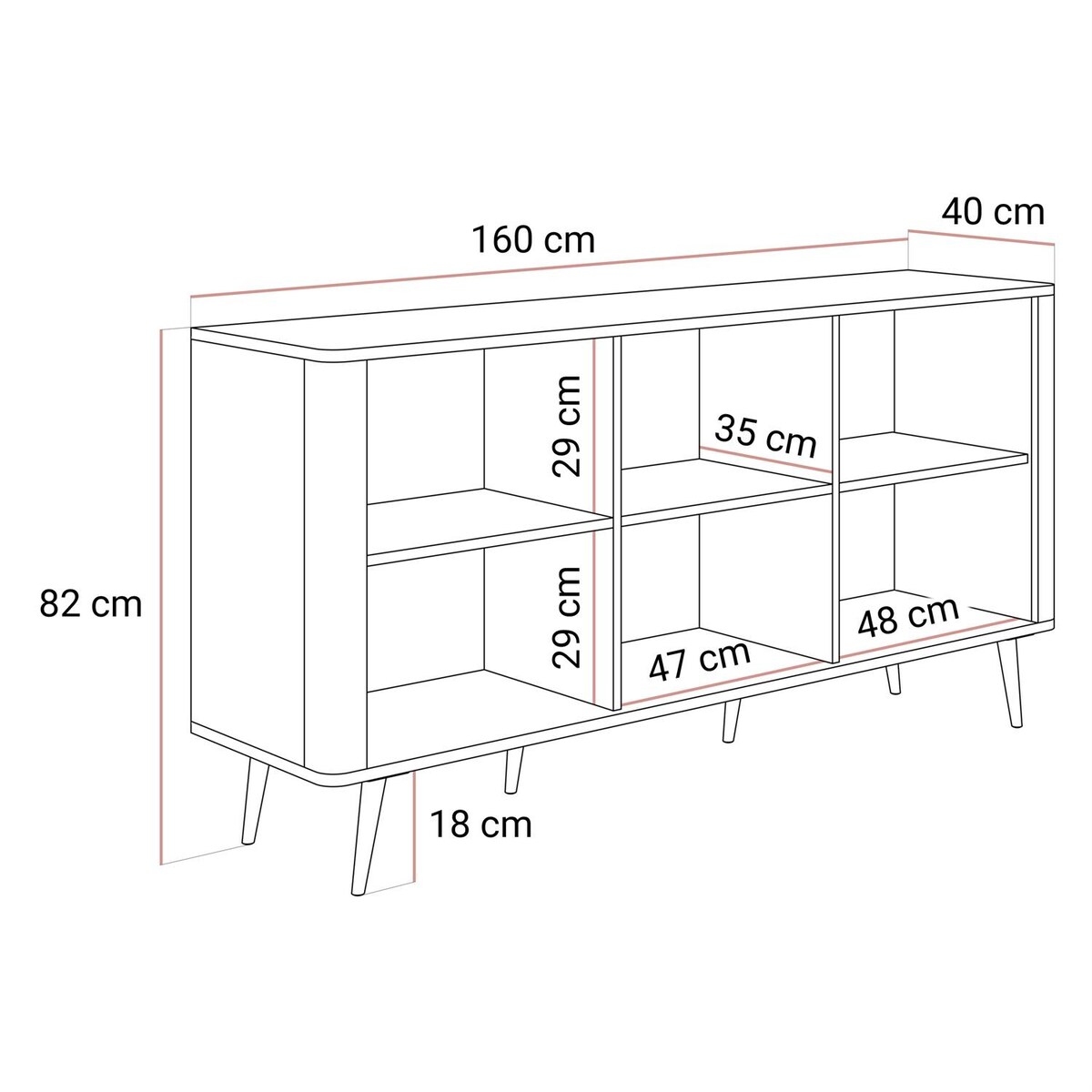 Komoda na nóżkach AUTUMN 2D1W z przeszklonym frontem, kaszmir / szary kmaień