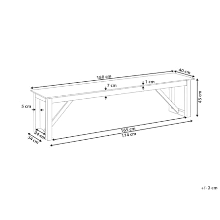 Ławka ogrodowa NOTTERI 180 cm Beton Szary