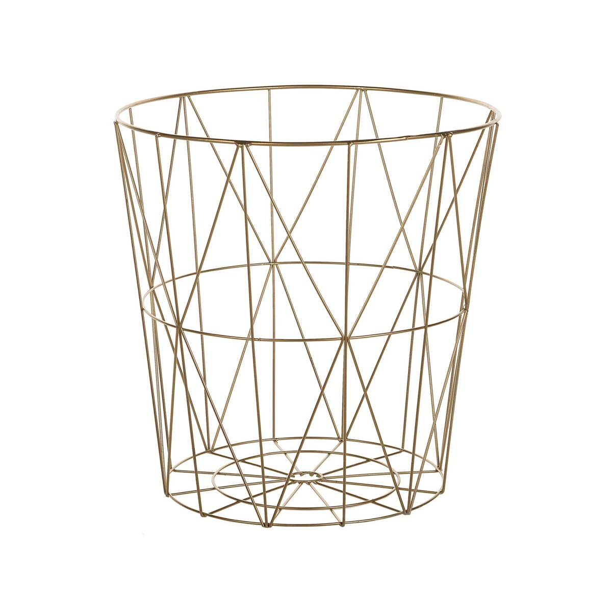 Stolik pomocniczy z miejscem do przechowywania jasne drewno ze złotym LANARK