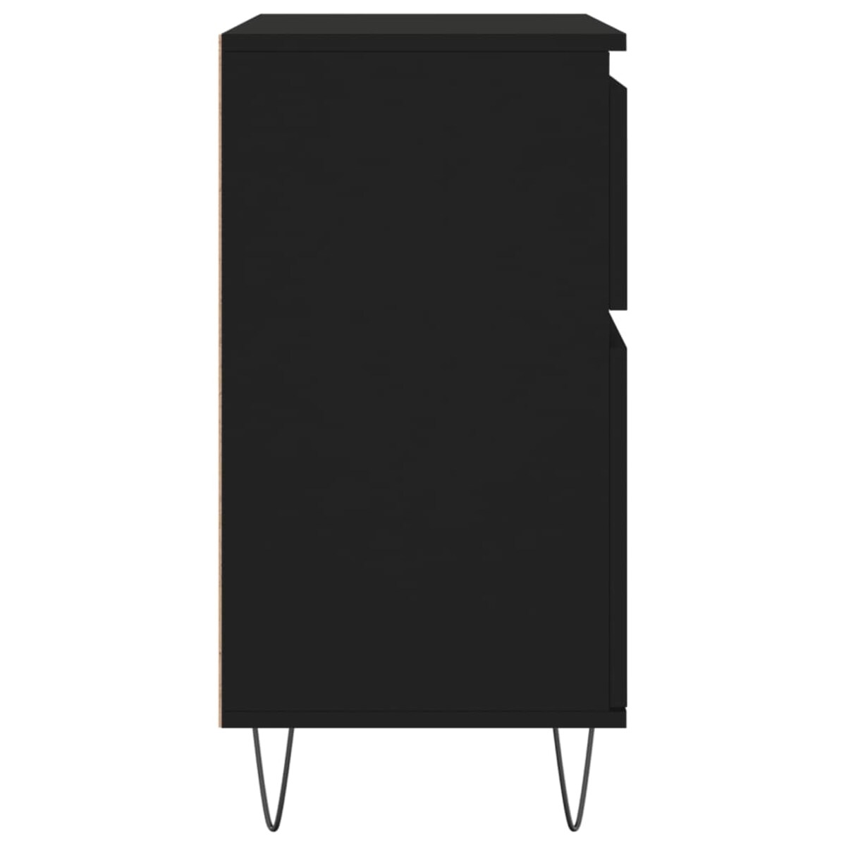 vidaXL Komoda, czarna, 60x35x70 cm, materiał drewnopochodny