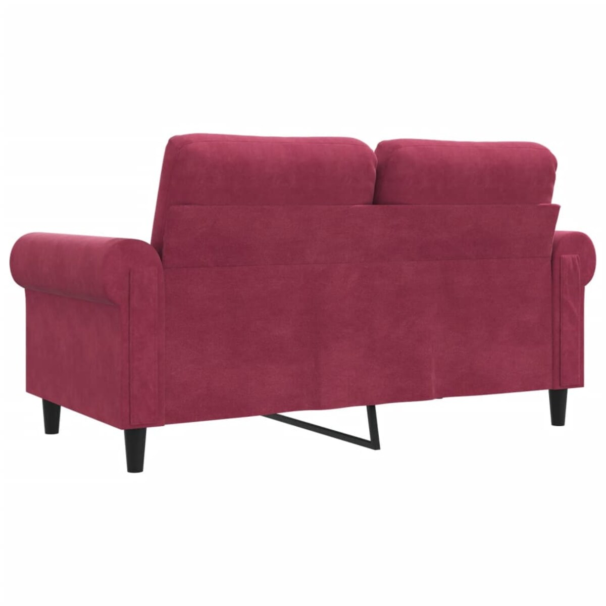 vidaXL Sofa 2-osobowa, winna czerwień, 120 cm, tapicerowana aksamitem