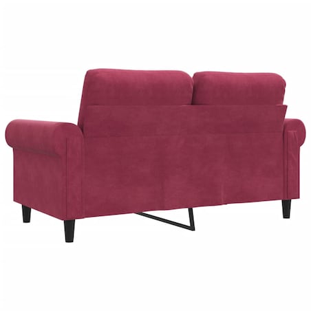 vidaXL Sofa 2-osobowa, winna czerwień, 120 cm, tapicerowana aksamitem