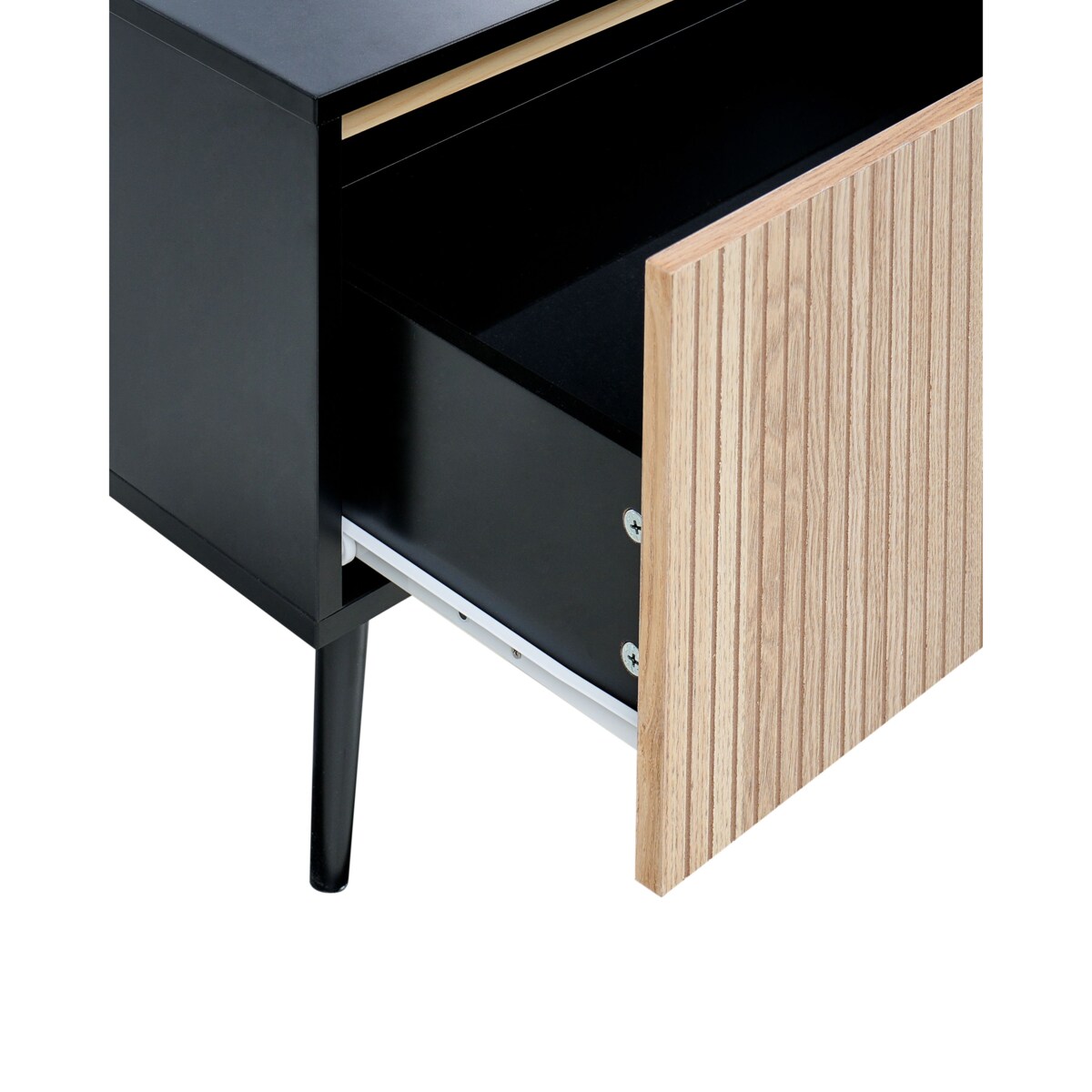 Szafka nocna BLYTHE Drewno Brązowy/ czarny