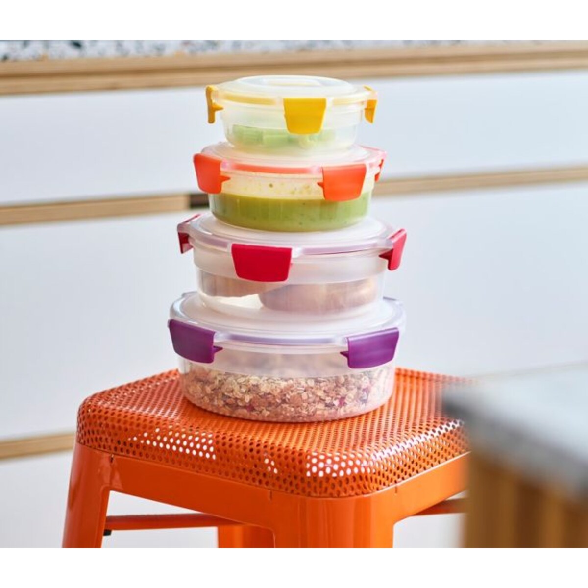 Zestaw 4 pojemników okrągłych Multicolor Nest Lock Joseph Joseph