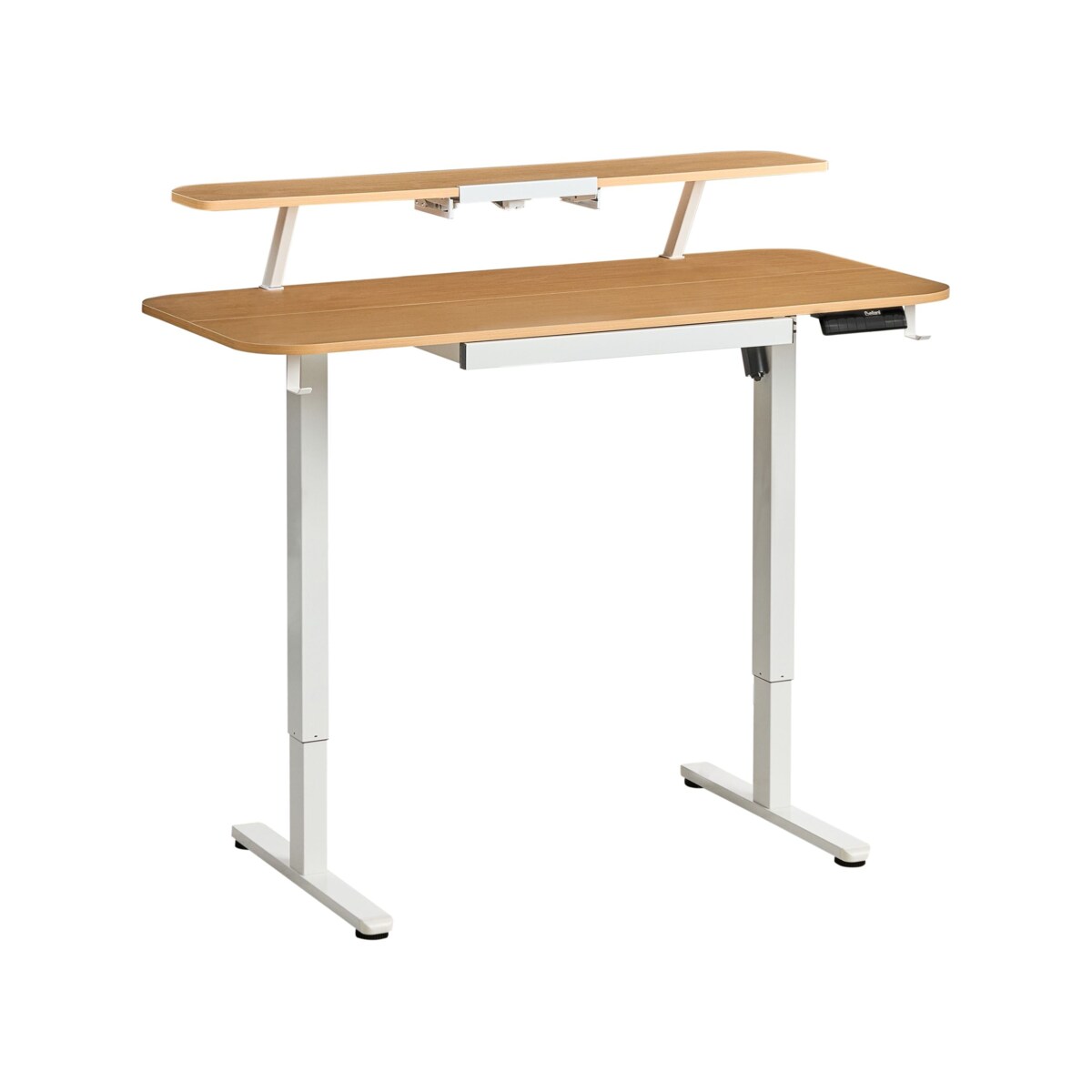 Biurko regulowane elektrycznie WILBANKS Jasny brąz/ biały 120 cm 60 cm Z portem USB