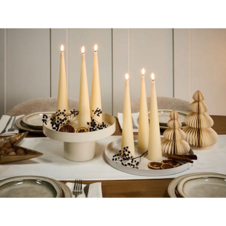 Zestaw 6 świec LED AURUM 28 cm Złamana biel