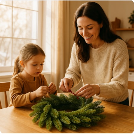 Wianek świąteczny 50 cm DUŻY stroik wieniec bożonarodzeniowy